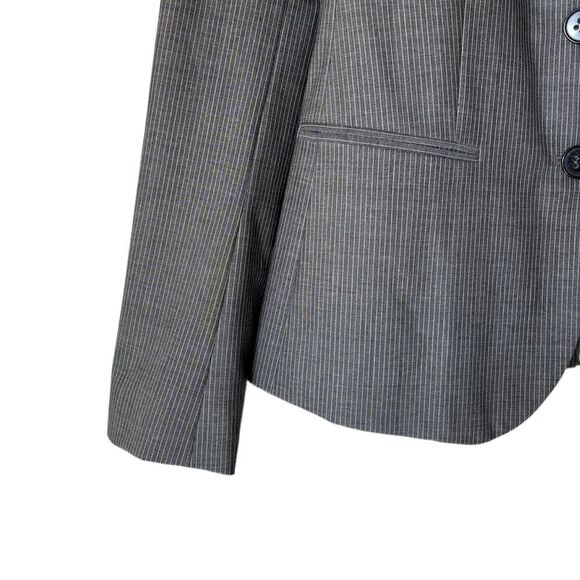 Theory Wool Gray Blazer Jacket Slim Fit Size 0 - Picture 5 of 8